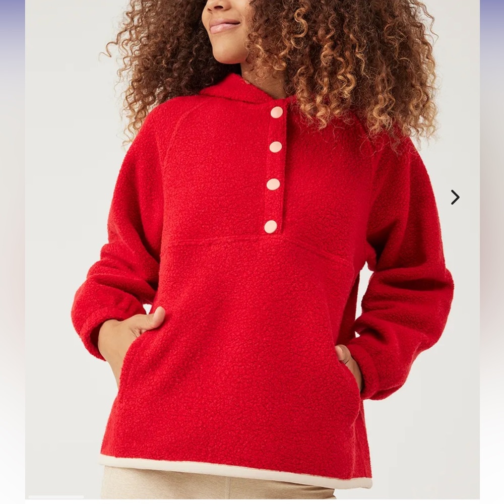 Outdoor Voices MegaFleece Hoodie in Goji Berry size M